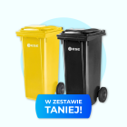 Zestaw pojemników na odpady 120l ESE grafitowy + żółty