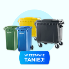 Zestaw pojemników na odpady 2 x 1100L + 2 x 240L ESE grafitowy + żółty + niebieski + zielony