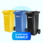 Zestaw pojemników na odpady 120l ESE grafitowy + żółty + niebieski