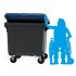 Pojemnik na odpady 1100 L ESE Split Lid z ”klapą w klapie" niebieski