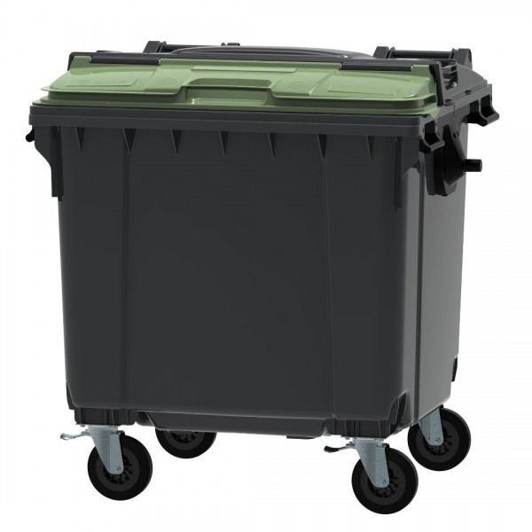 Pojemnik na odpady 1100 L ESE Split Lid z ”klapą w klapie" zielony