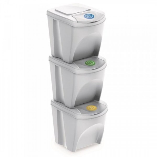 Kosz do segregacji Sortbucket 3 x 25L biały