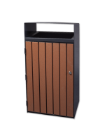 Kosz na śmieci miejski drewniany Iroko 100L