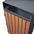 Kosz na śmieci miejski drewniany Iroko 100L