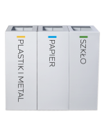 Kosz do segregacji modułowy Eco Modular 3 x 40L biały