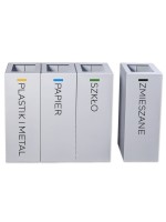 Kosz do segregacji modułowy Eco Modular 4 x 40L biały