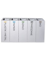 Kosz do segregacji modułowy Eco Modular 5 x 40L biały