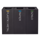 Kosz do segregacji modułowy Eco Modular 3 x 50L czarny