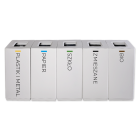 Kosz do segregacji modułowy Eco Modular 5 x 60L biały