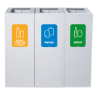 Kosz do segregacji modułowy Eco Modular III 3 x 40L biały