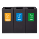 Kosz do segregacji modułowy Eco Modular III 3 x 50L czarny