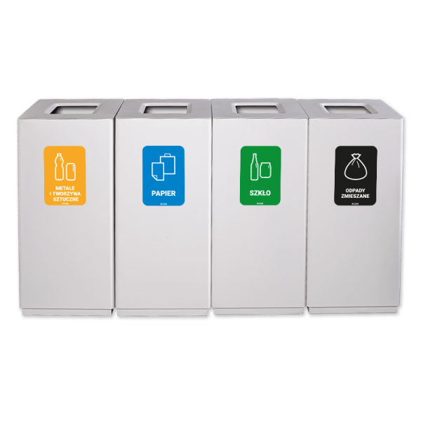 Kosz do segregacji modułowy Eco Modular III 4 x 60L biały Kosz do segregacji modułowy Eco Modular III 4 x 60L biały