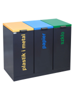 Kosz do segregacji 3-komorowy Eco Star II 3 x 60L