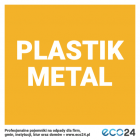 Naklejka na kosz do segregacji odpadów 7,5 x 7,5 cm – plastik i metal