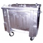 Metalowy pojemnik na odpady komunalne 1100 L klapa w klapie