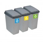 Zestaw koszy do segregacji Slim-Bin 3 x 45L OKT