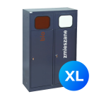Kosz do segregacji 2-komorowy Eco Estri XL 2 x 80L ocynkowany z klapkami