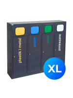 Kosz do segregacji 4-komorowy Eco Estri XL 4 x 80L ocynkowany z klapkami