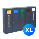Kosz do segregacji 5-komorowy Eco Estri XL 5 x 80L ocynkowany z klapkami
