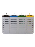 Zestaw pojemników do segregacji Metalic 4 x 80L