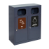 Kosz do segregacji 2-komorowy Eco Estri III 2 x 60L ocynkowany
