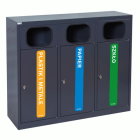 Kosz do segregacji 3-komorowy Eco Estri II 3 x 60L ocynkowany