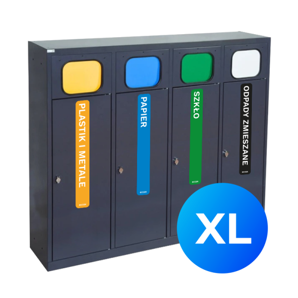 Kosz do segregacji 4-komorowy Eco Estri II XL 4 x 80L ocynkowany z klapkami Kosz do segregacji 4-komorowy Eco Estri II XL 4 x 80L ocynkowany z klapkami