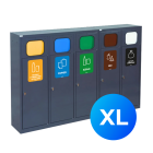 Kosz do segregacji 5-komorowy Eco Estri III XL 5 x 80L ocynkowany z klapkami