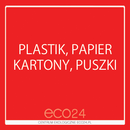 Naklejka kwadratowa Plastik, Papier, Kartony, Puszki