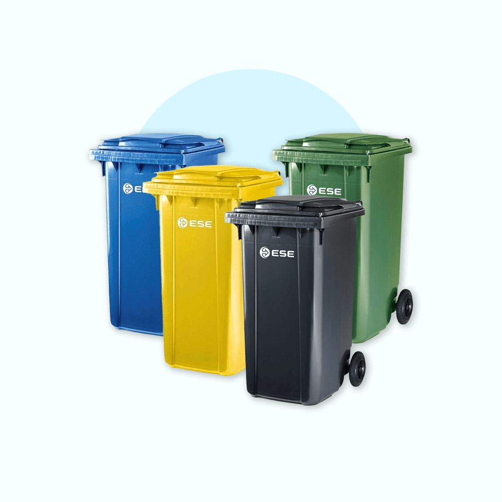 Plastikowe pojemniki na odpady 240L, kosze na śmieci 240L.