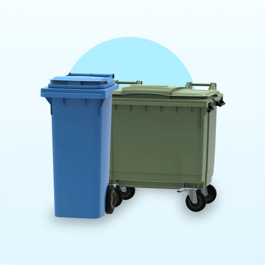 Pojemniki na odpady, pojemniki na śmieci, kontenery i kubły na śmieci, pojemniki MGB na odpady komunalne.